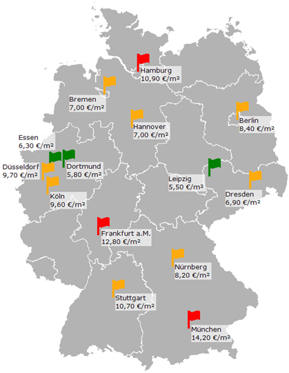 Mietbarometer: Preise stabilisieren sich in vielen deutschen
