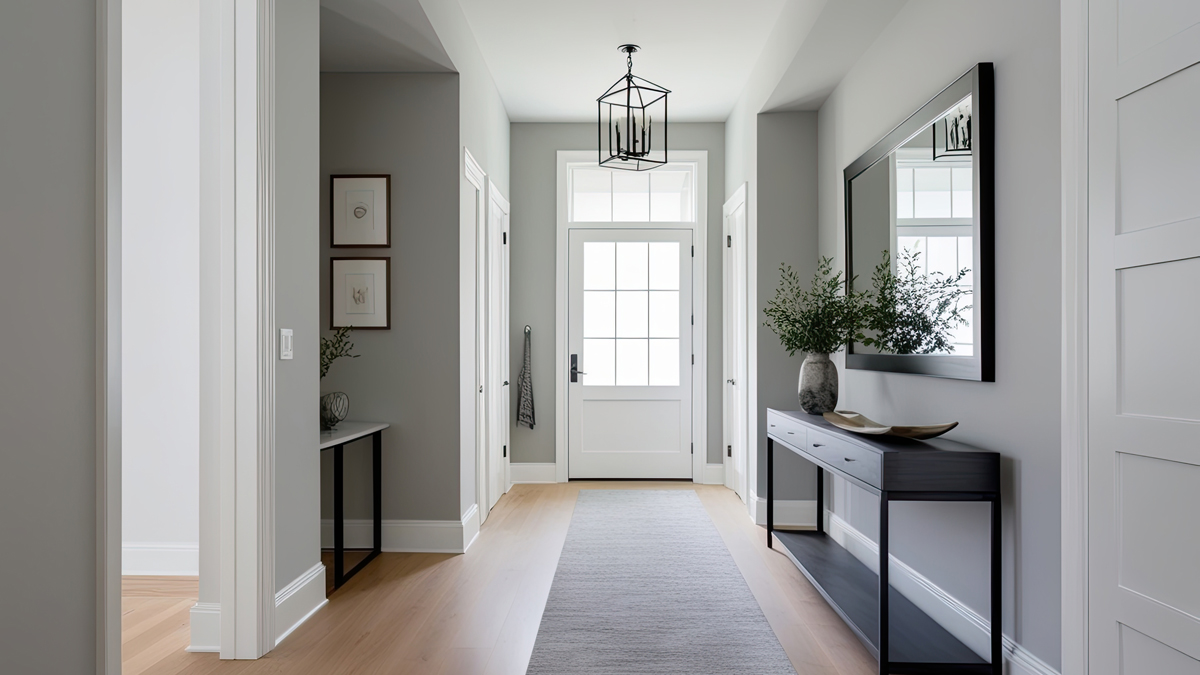 minimalistisch eingerichteter Flur