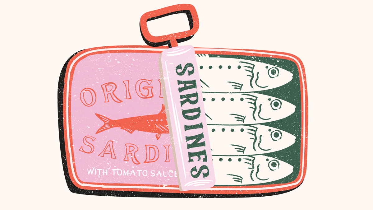 Sardinen in der Dose Kunstwerk Grafik