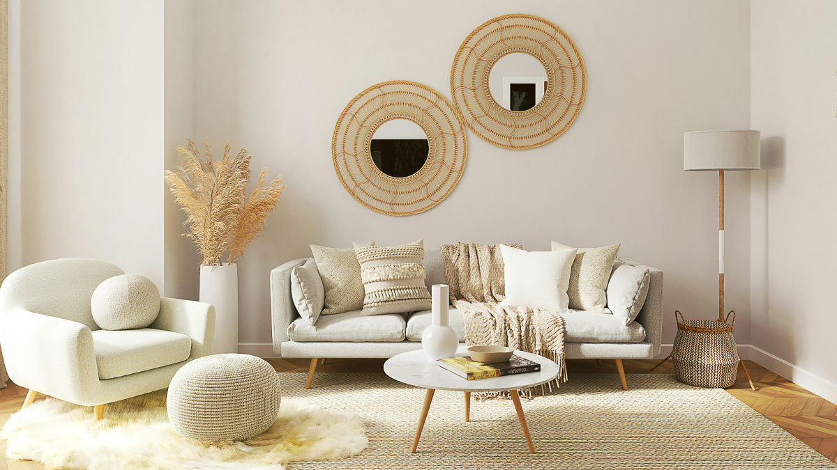 Helle Wohnzimmereinrichtung