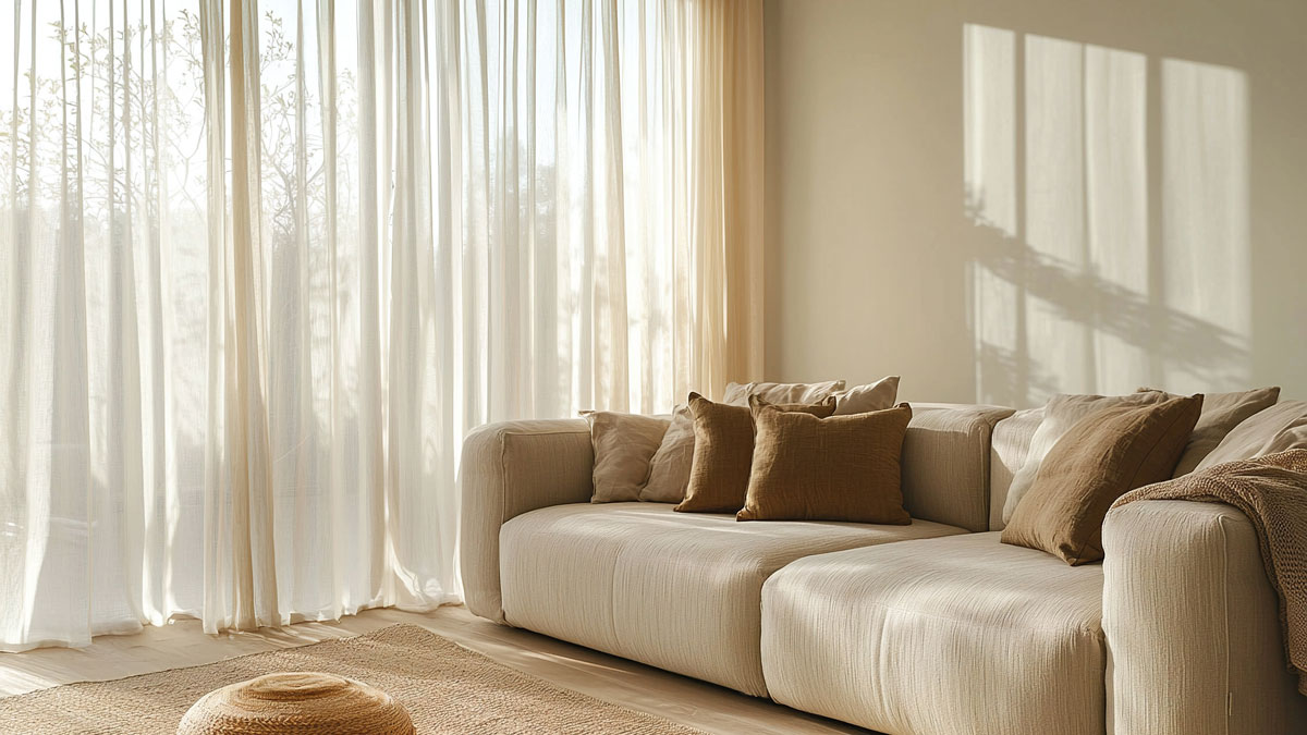 Vorhang Tipps, Blick auf einen Vorhang im Wohnzimmer