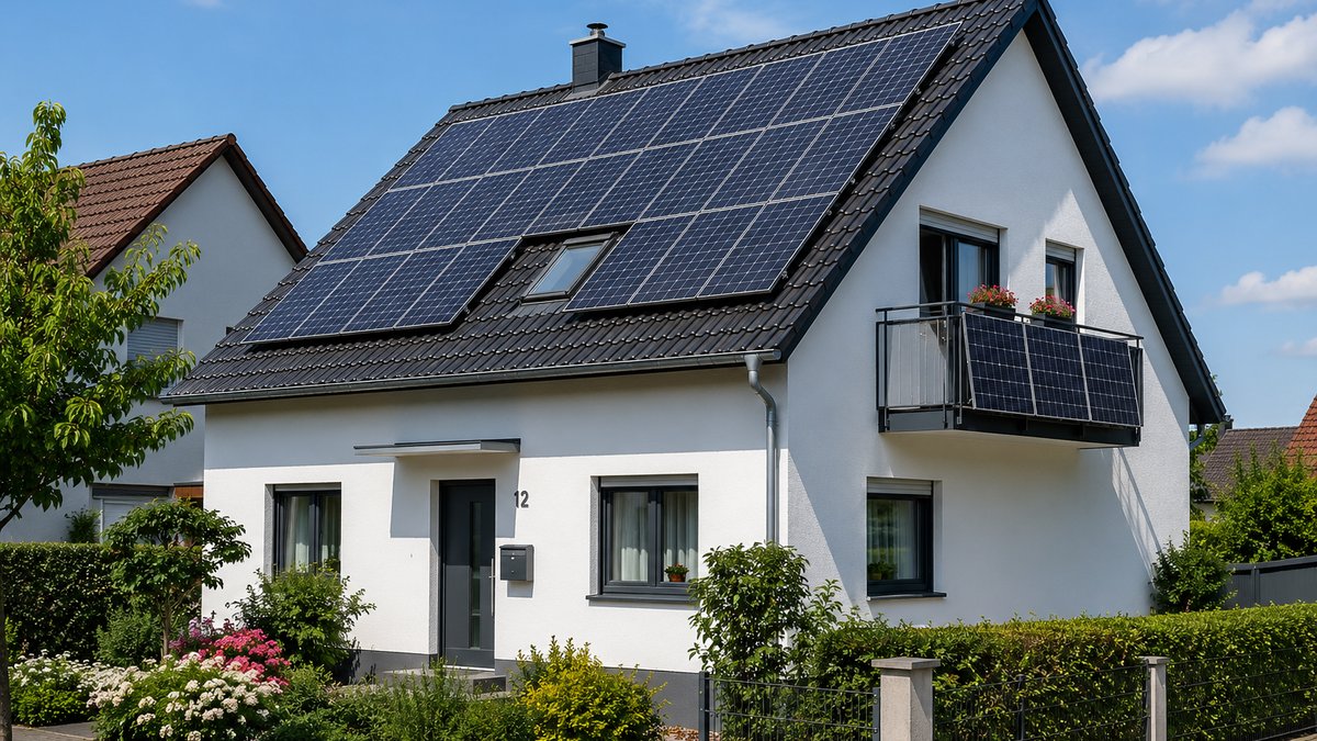 Einfamilienhaus mit Balkonkraftwerk und PV-Anlage