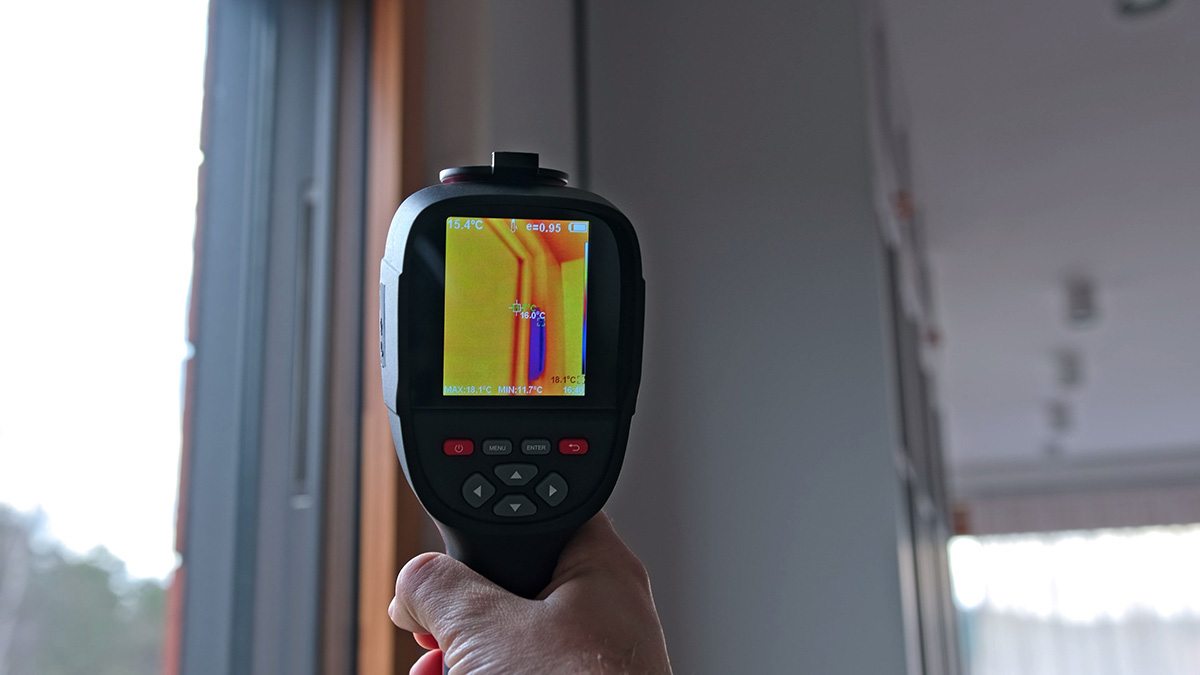 Mit der Wärmebildkamera können sie schnell erkenne, ob Fenster größere Probleme haben. 