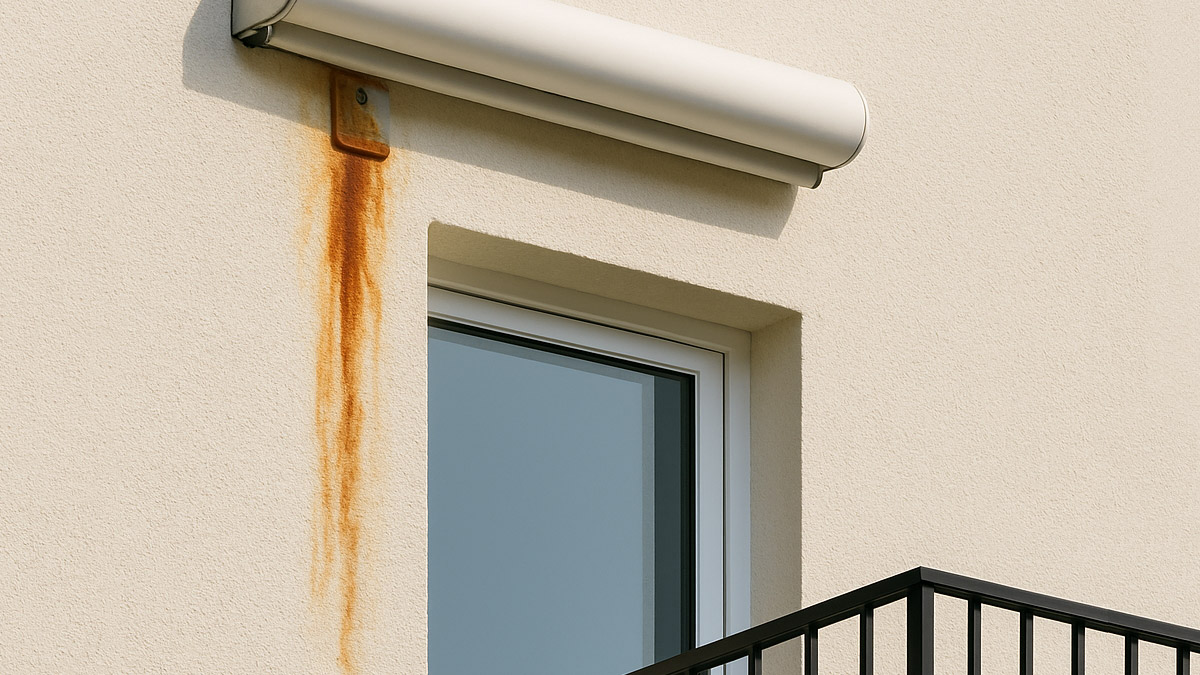 Rostspuren an der Fassade.