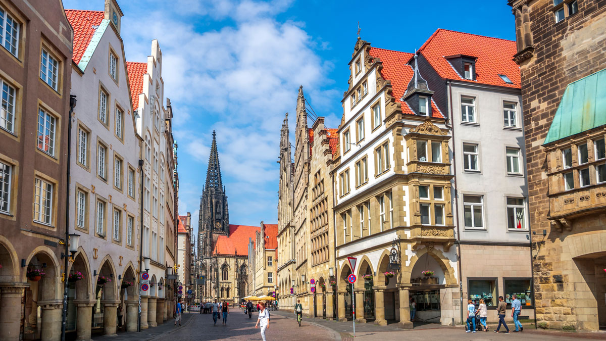 Hauskauf Umland Münster, Blick auf die Altstadt von Münster und den Dom