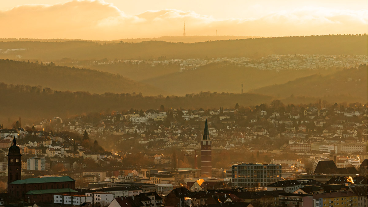 Sonnenuntergang über Pforzheim