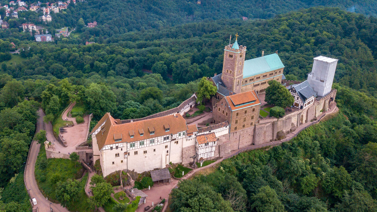 Die Wartburg, eine Sehenswürdigkeit in Thüringen. 