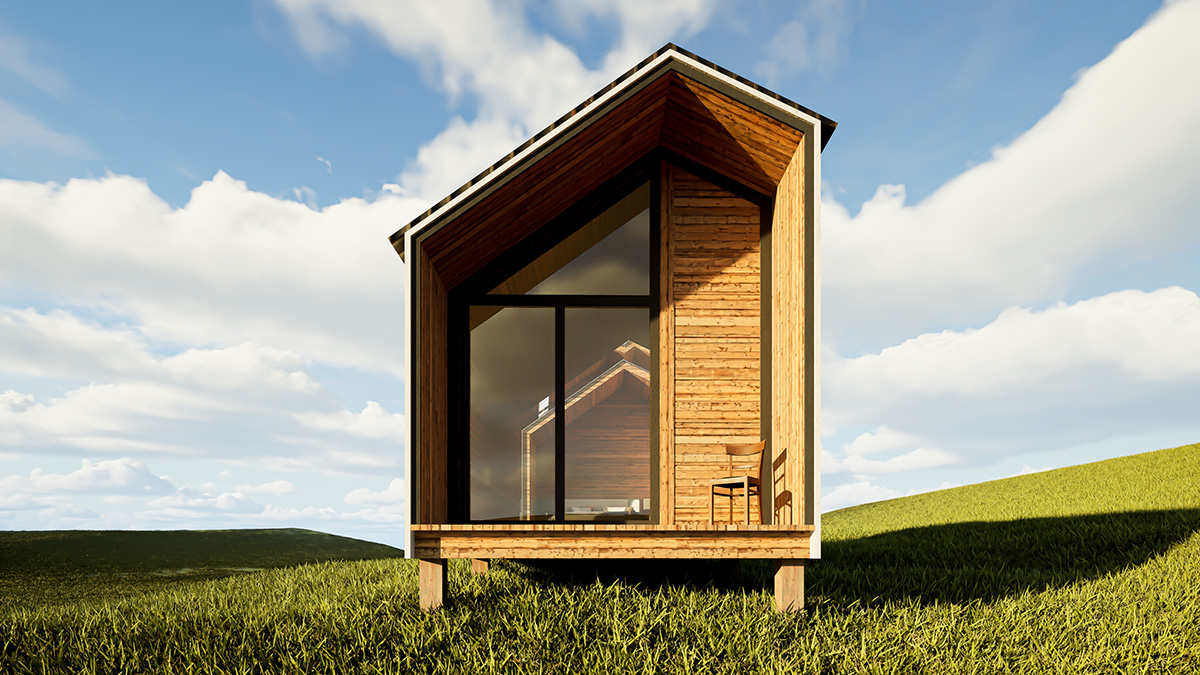 Neueste Tiny Houses können auf den Seiten ausgeklappt werden.