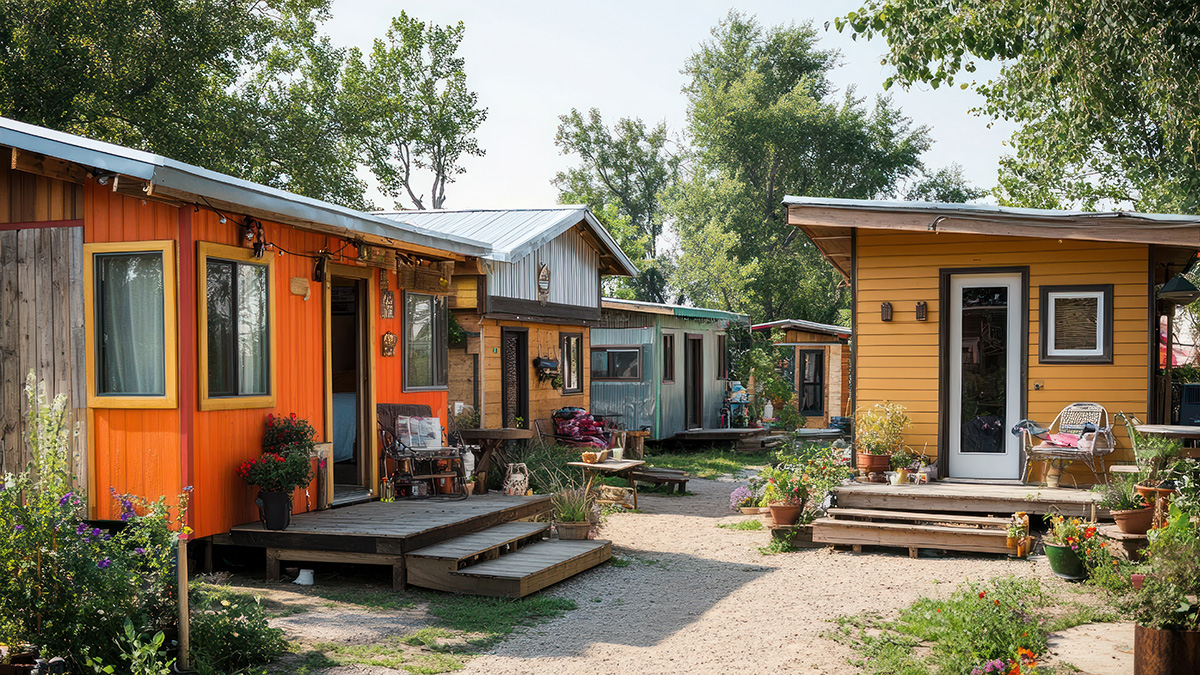 Ein Tiny House Siedlung