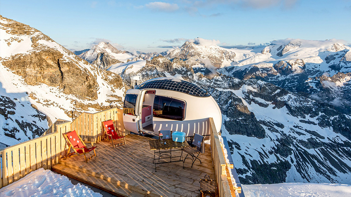 Wohnei, Ecocapsule auf dem Berg