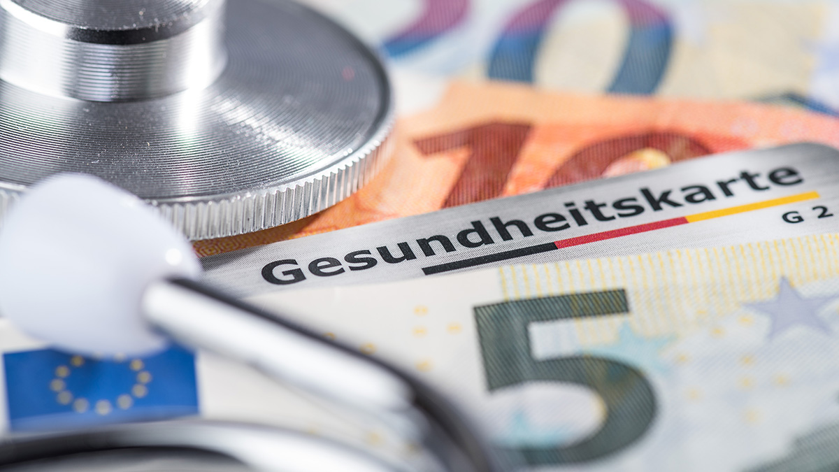 Gesundheitsabgabe Mieten, Gesundheitskarte und Geldscheine