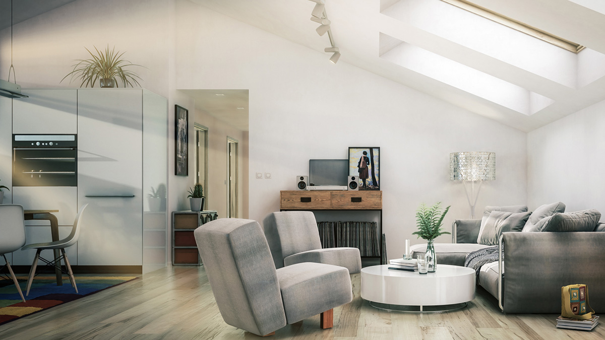 Hitze Dachwohnung, eine Dachwohnung bei Sommerhitze