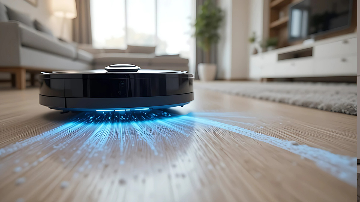 KI Wohnung, ein Saugroboter