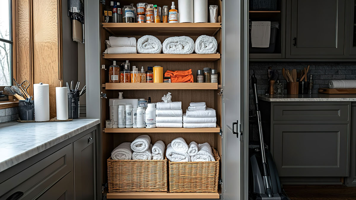 Stauraum ohne Keller, Schrank im HWR