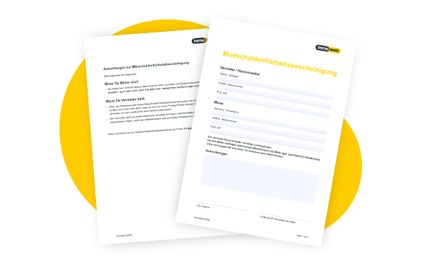 Abbildung Mietschuldenfreiheitsbescheinigung: immowelt