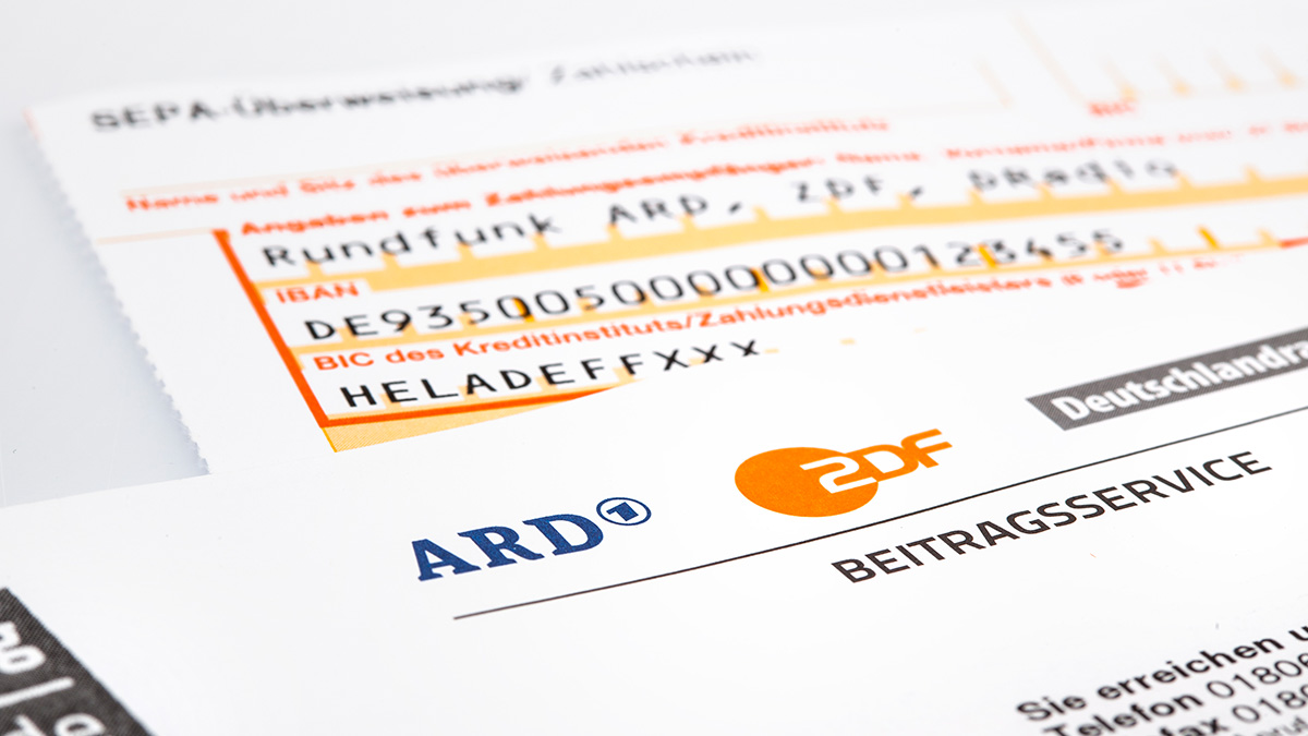 Ein Überweisungsschein für den Rundfunkbeitrag