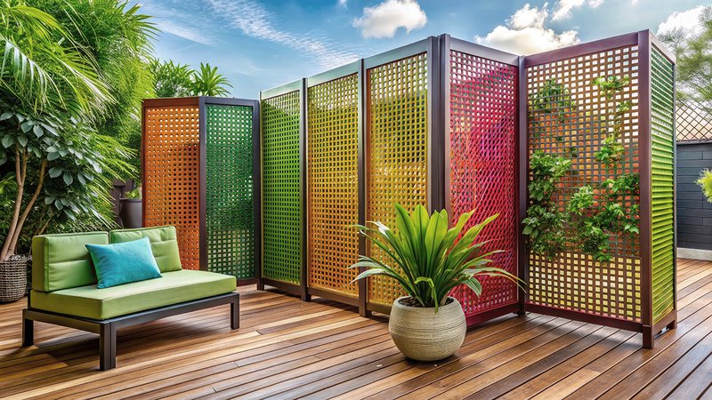 Windschutz auf dem Balkon - mit einer faltbaren Trennwand.