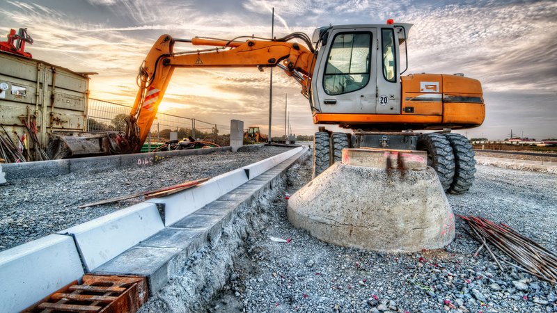 Urban Mining, Bagger auf Baustelle