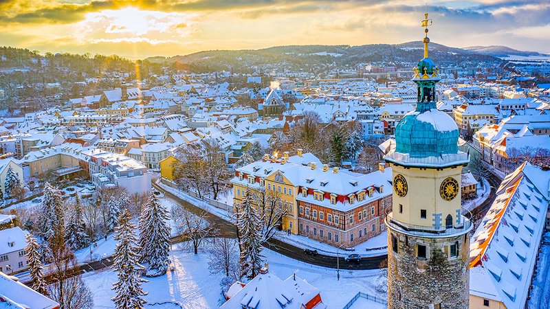 Winterdienst, verschneites Arnstadt