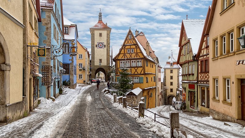 Winterdienst, verschneites Rothenburg
