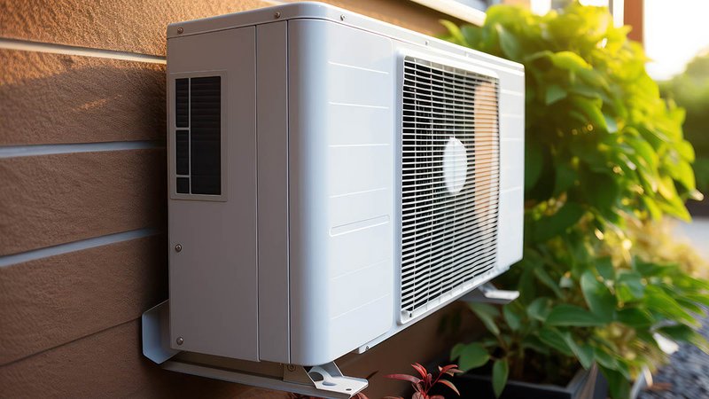 Wärmepumpe an der Hauswand
