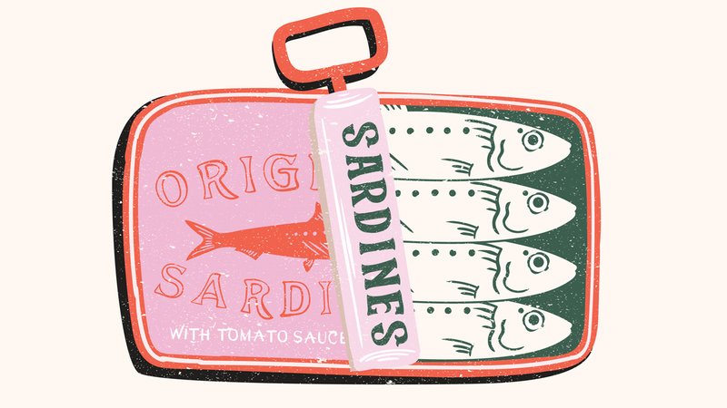 Sardinen in der Dose Kunstwerk Grafik