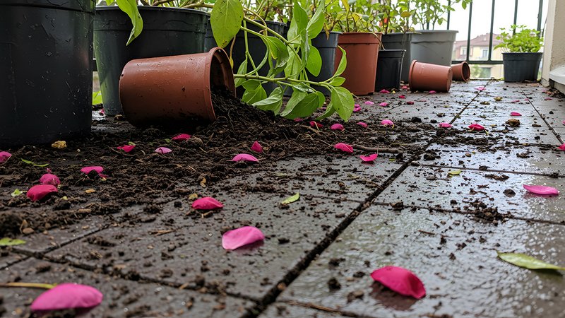 Sturmsicherung Garten, Verwüstung nach Sturm