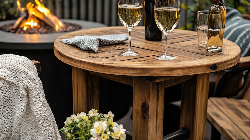 Outdoor Lounge Winter, Feuer, Weißwein, Kuscheldecke