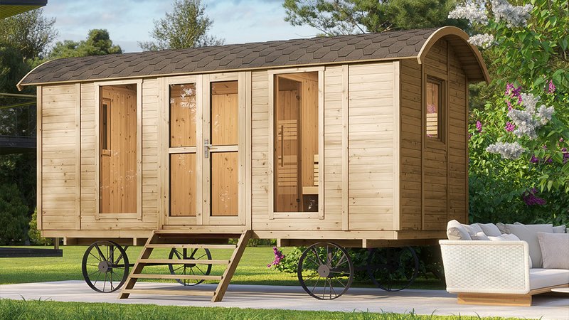 Sauna im Garten, Tchibo Saunawagon