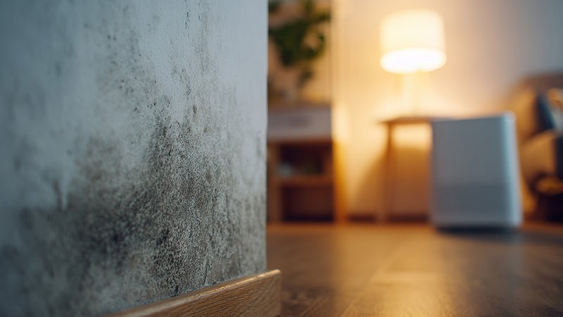 Schimmelflecken an einer Wand