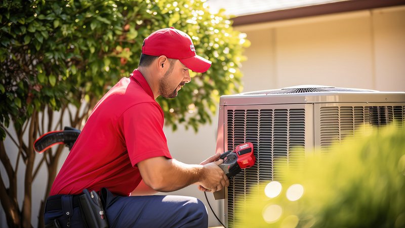 Wärmepumpe Wartung Pflicht, Techniker wartet Wärmepumpe