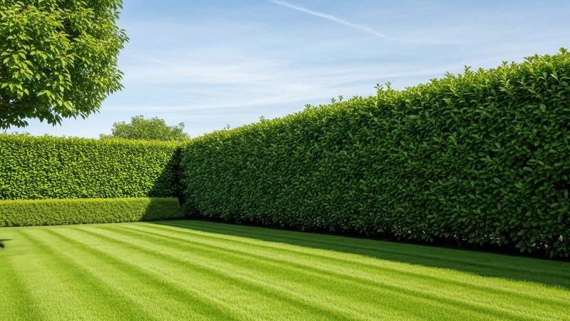 Grüne Wüste, gepflegter Rasen und dichte Hecke