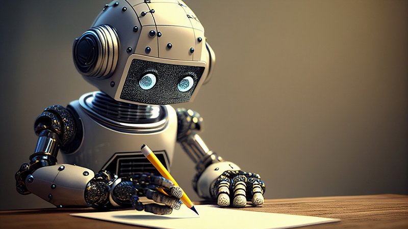 KI Anschreiben Wohnung, ein Roboter erstellt ein Wohnungsanschreiben