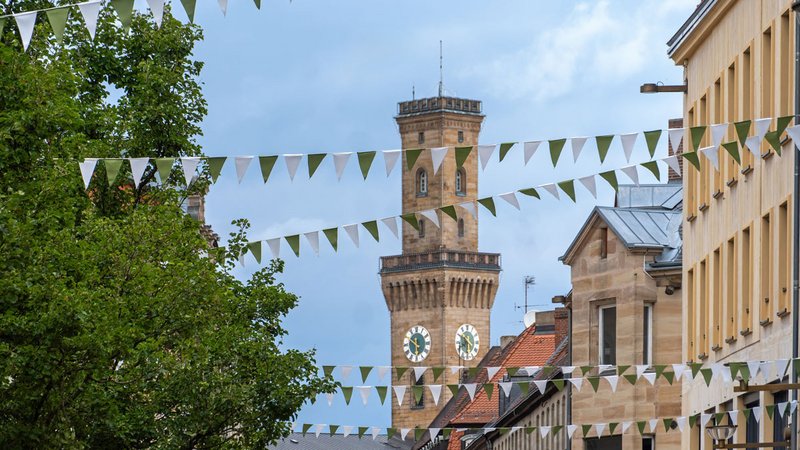 Fürth unterschätzt, Altstadt von Fürth mit Rathausturm