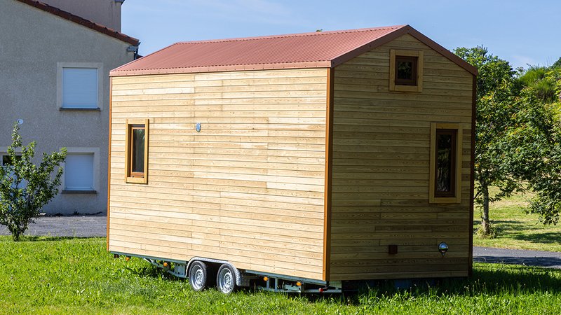 Tiny House Herausforderungen, Tiny House aus Holz auf Rädern