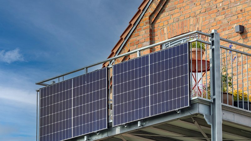 Balkonkraftwerk mit 2 Panelen