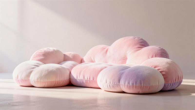Eine fluffige Couch in Wolkenform